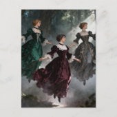Three levitating women in the forest postkarte (Vorderseite)