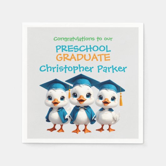 Three Little Baby Geese Graduation Party Serviette (Vorderseite)