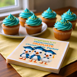 Three Little Baby Geese Graduation Party Serviette