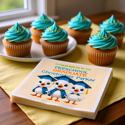 Three Little Baby Geese Graduation Party Serviette