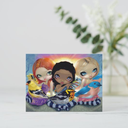 "Three Little Birds" Postkarte (Stehend Vorderseite)