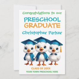 Three Little Geese Preschool Graduation Karte