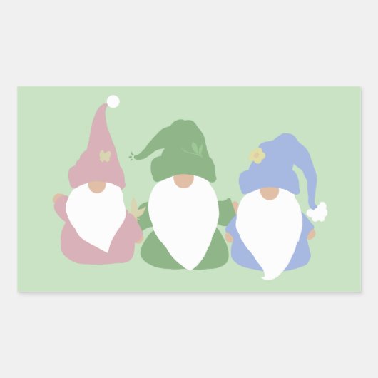 Three Little Gnomes Rechteckiger Aufkleber (Vorderseite)