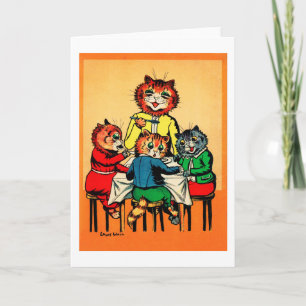 Three Little Kittens and Mother, Louis Wain Karte
