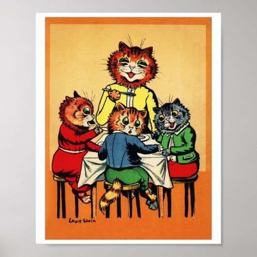 Three Little Kittens and Mother, Louis Wain Poster (Vorne)