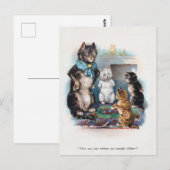 Three Little Kittens and Mother, Louis Wain Postkarte (Vorne/Hinten)