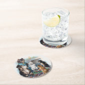 Three Little Kittens and Mother, Louis Wain Runder Pappuntersetzer (Vor Ort)