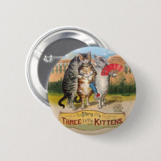 Three Little Kittens Mutter Gänsevorführung Button (Vorne & Hinten)