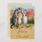 Three Little Kittens Mutter Gänsevorführung Einladung (Vorne/Hinten)