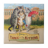 Three Little Kittens Mutter Gänsevorführung Fliese (Vorderseite)