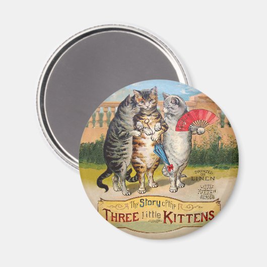 Three Little Kittens Mutter Gänsevorführung Magnet (Vorderseite/Rückseite)