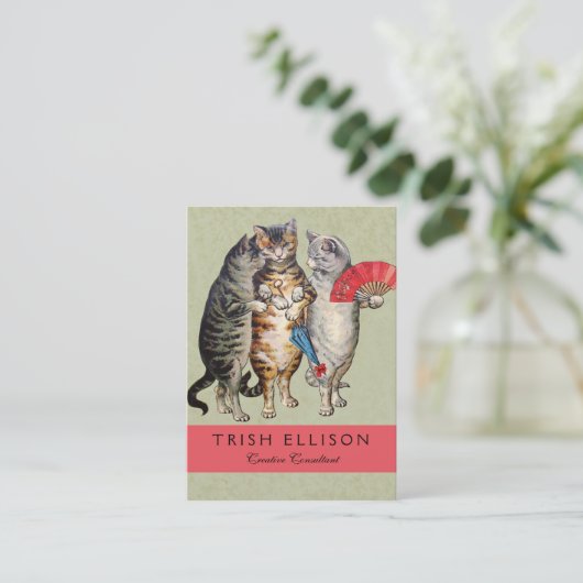 Three Little Kittens Mutter Gänsevorführung Visitenkarte (Stehend Vorderseite)