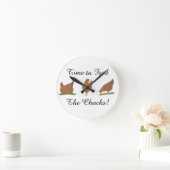 Three Little Ladies Hen Clock Runde Wanduhr (Zuhause)