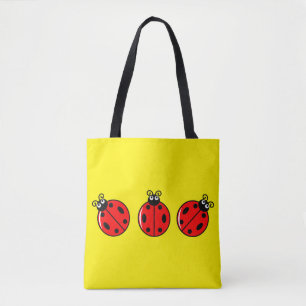 Three Little Ladybugs - All-Over-Print Tote Bag, M Tasche