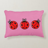 Three Little Ladybugs - Brushed Polyester Dekokissen (Vorderseite)