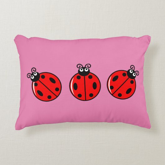 Three Little Ladybugs - Brushed Polyester Dekokissen (Vorderseite)