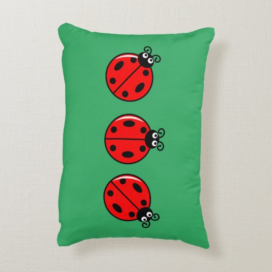 Three Little Ladybugs - Brushed Polyester Dekokissen (Rückseite(Vertikal))