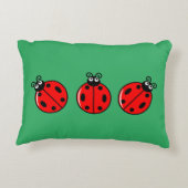 Three Little Ladybugs - Brushed Polyester Dekokissen (Rückseite)