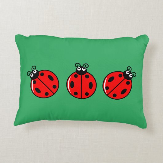 Three Little Ladybugs - Brushed Polyester Dekokissen (Rückseite)