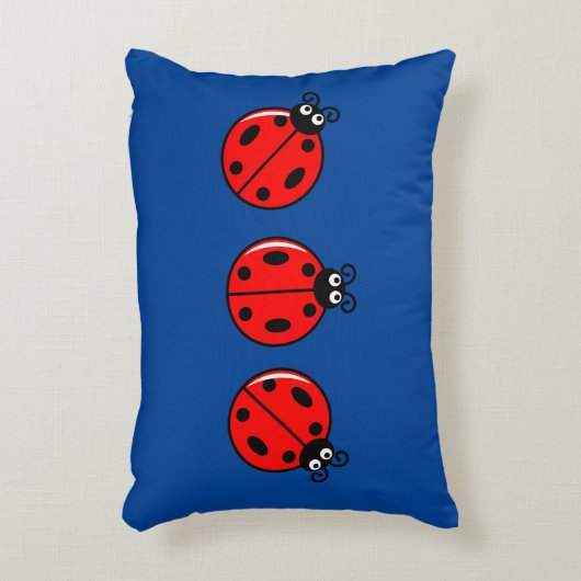 Three Little Ladybugs - Brushed Polyester Dekokissen (Vorderseite(Vertikal))
