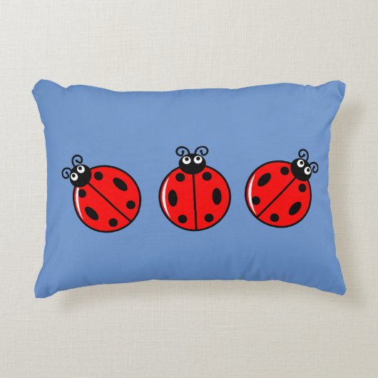 Three Little Ladybugs - Brushed Polyester Dekokissen (Vorderseite)