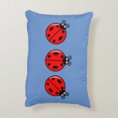 Three Little Ladybugs - Brushed Polyester Dekokissen (Rückseite(Vertikal))