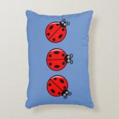 Three Little Ladybugs - Brushed Polyester Dekokissen (Vorderseite(Vertikal))