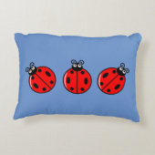Three Little Ladybugs - Brushed Polyester Dekokissen (Rückseite)