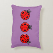 Three Little Ladybugs - Brushed Polyester Dekokissen (Rückseite(Vertikal))