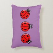 Three Little Ladybugs - Brushed Polyester Dekokissen (Vorderseite(Vertikal))