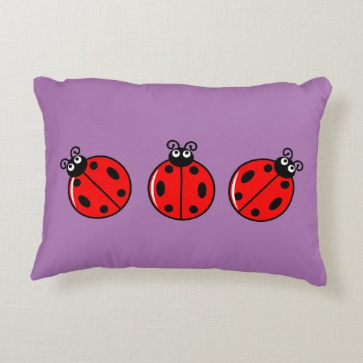 Three Little Ladybugs - Brushed Polyester Dekokissen (Rückseite)
