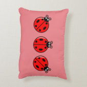 Three Little Ladybugs - Brushed Polyester Dekokissen (Rückseite(Vertikal))