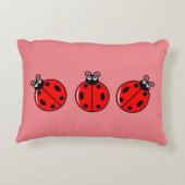 Three Little Ladybugs - Brushed Polyester Dekokissen (Rückseite)