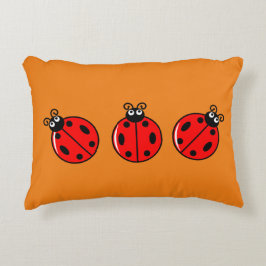 Three Little Ladybugs - Brushed Polyester Dekokissen
