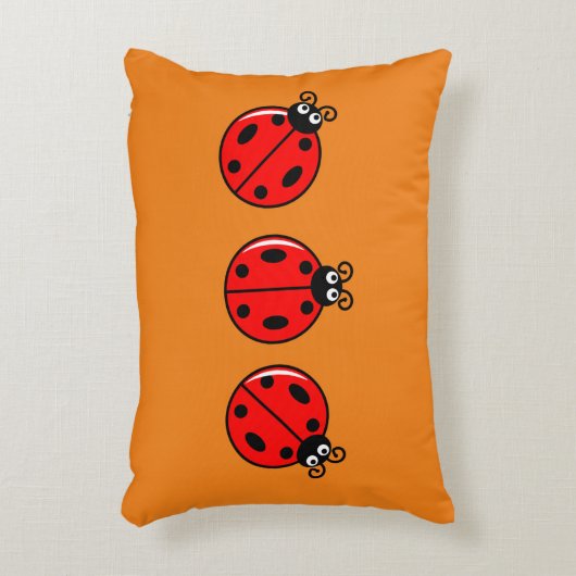Three Little Ladybugs - Brushed Polyester Dekokissen (Vorderseite(Vertikal))