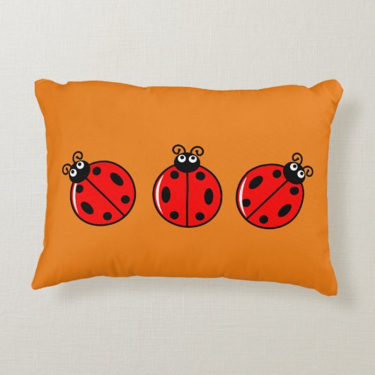 Three Little Ladybugs - Brushed Polyester Dekokissen (Rückseite)