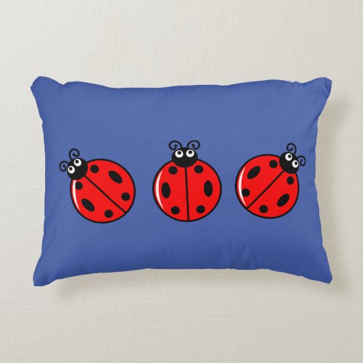 Three Little Ladybugs - Brushed Polyester Dekokissen (Vorderseite)