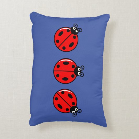 Three Little Ladybugs - Brushed Polyester Dekokissen (Rückseite(Vertikal))