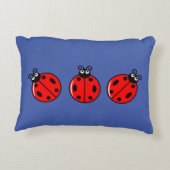Three Little Ladybugs - Brushed Polyester Dekokissen (Rückseite)