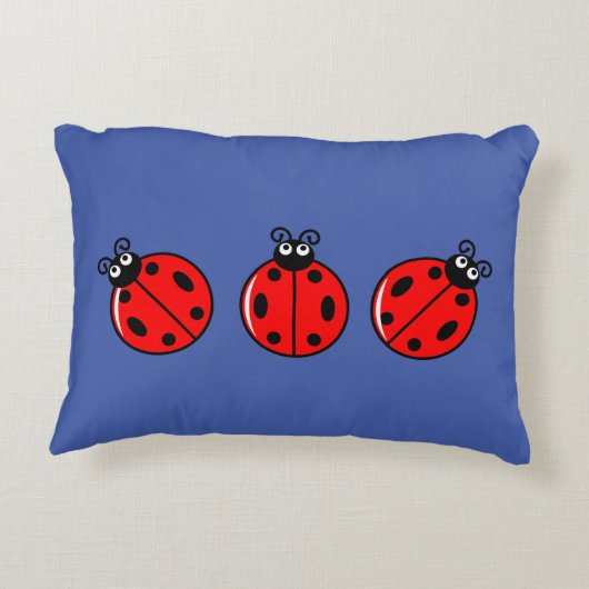 Three Little Ladybugs - Brushed Polyester Dekokissen (Rückseite)