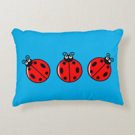 Three Little Ladybugs - Brushed Polyester Dekokissen