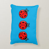 Three Little Ladybugs - Brushed Polyester Dekokissen (Rückseite(Vertikal))