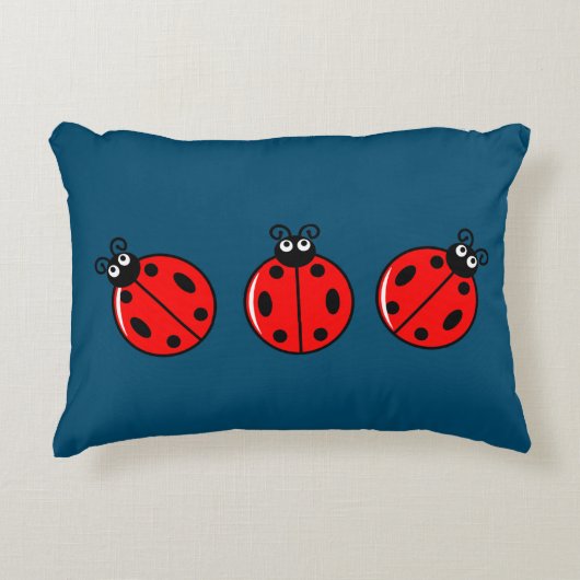 Three Little Ladybugs - Brushed Polyester Dekokissen (Vorderseite)