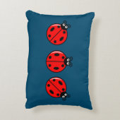 Three Little Ladybugs - Brushed Polyester Dekokissen (Rückseite(Vertikal))