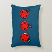 Three Little Ladybugs - Brushed Polyester Dekokissen (Vorderseite(Vertikal))
