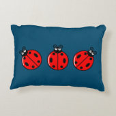 Three Little Ladybugs - Brushed Polyester Dekokissen (Rückseite)