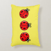 Three Little Ladybugs - Brushed Polyester Dekokissen (Vorderseite(Vertikal))