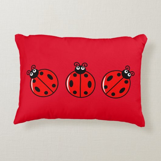 Three Little Ladybugs - Brushed Polyester Dekokissen (Rückseite)