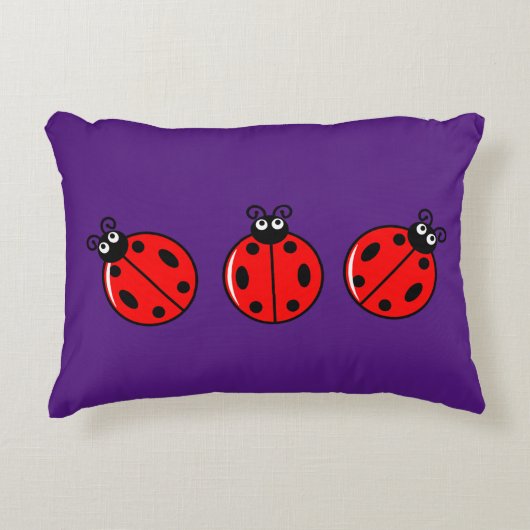 Three Little Ladybugs - Brushed Polyester Dekokissen (Vorderseite)