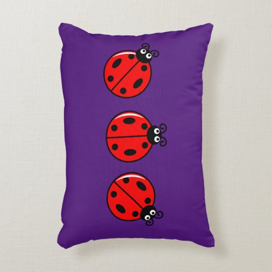 Three Little Ladybugs - Brushed Polyester Dekokissen (Vorderseite(Vertikal))